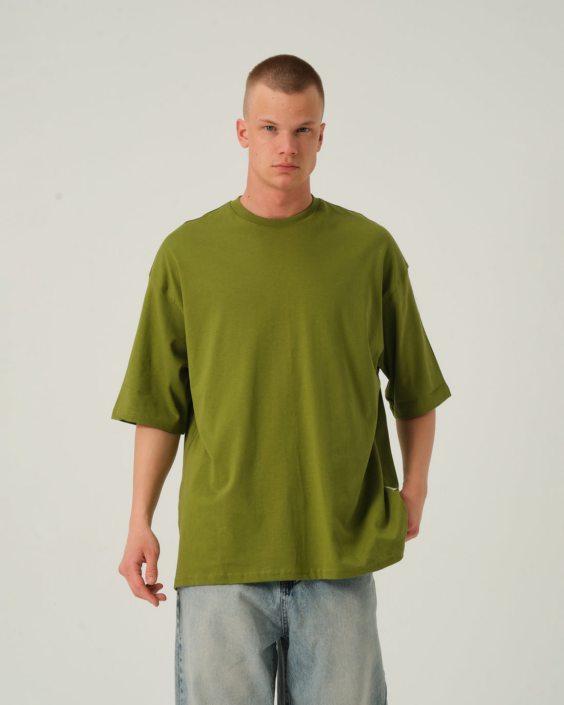 Oversize Basic T-Shirt - Haki